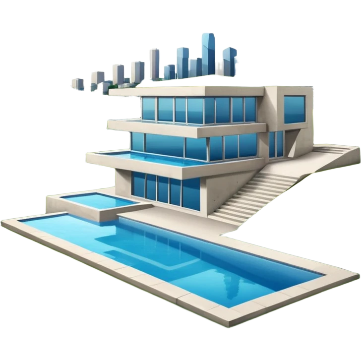 modern house on the hill, with a pool ON THE HILL WITH VIEW AT THE CITY emoji