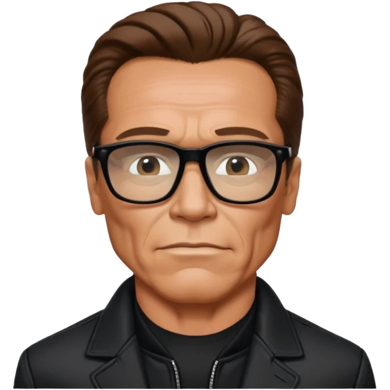 terminator shwartzneger only top in black galssess and his black jacket emoji