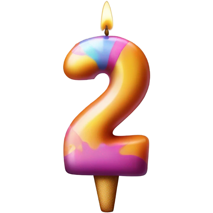 Number 2 birthday candle  emoji