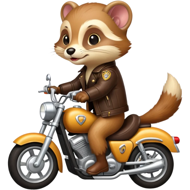Weasel riding a motorcycle  emoji