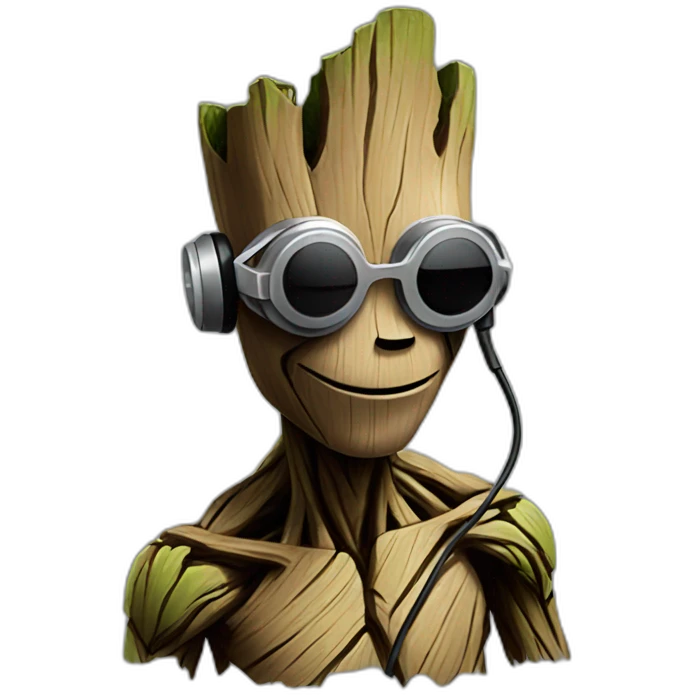 Groot listening to music emoji