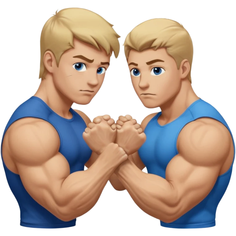 DIRTY BLONDE HAIR BLUE EYES BIG BICEPS FOR ARM WRESTLING YOUNG MAN emoji