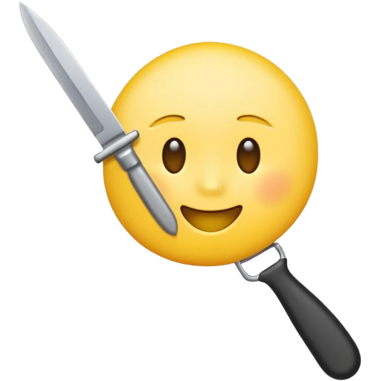 slitting my wrist normal round yellow emoji like traditional original emojis before the people ones with a knife emoji