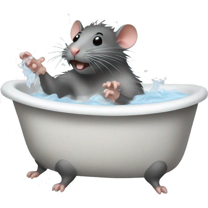 A rat taking a bath emoji