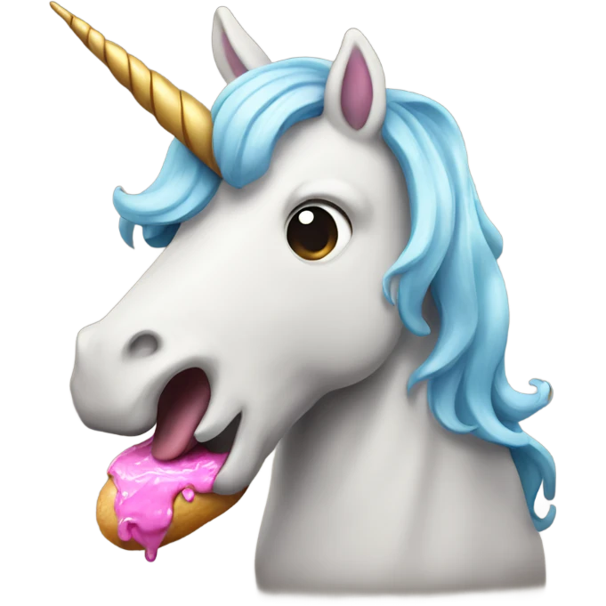 Unicorn eating poop emoji