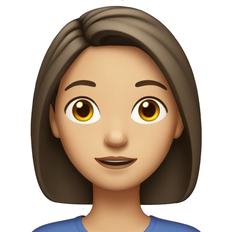 Brunette girl with hair parted in the middle  emoji