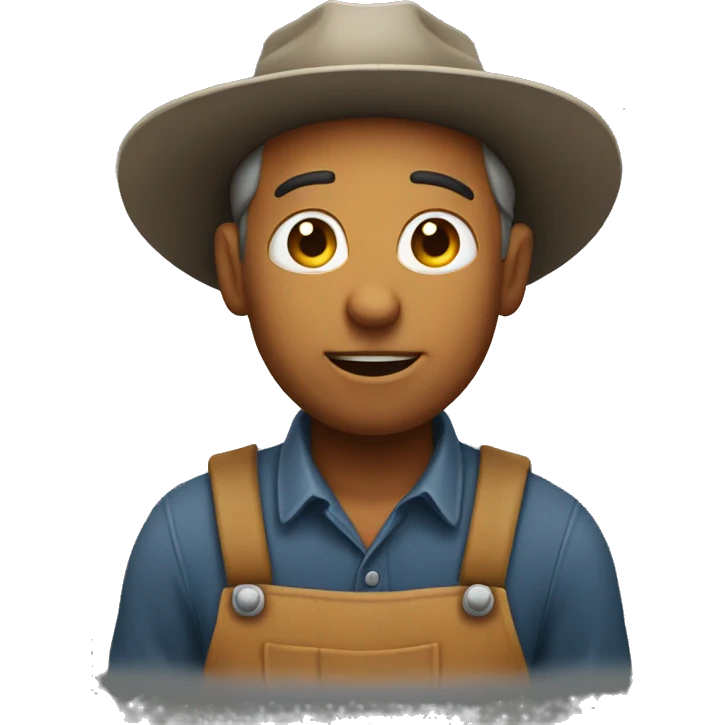 Farmer telling you to think emoji
