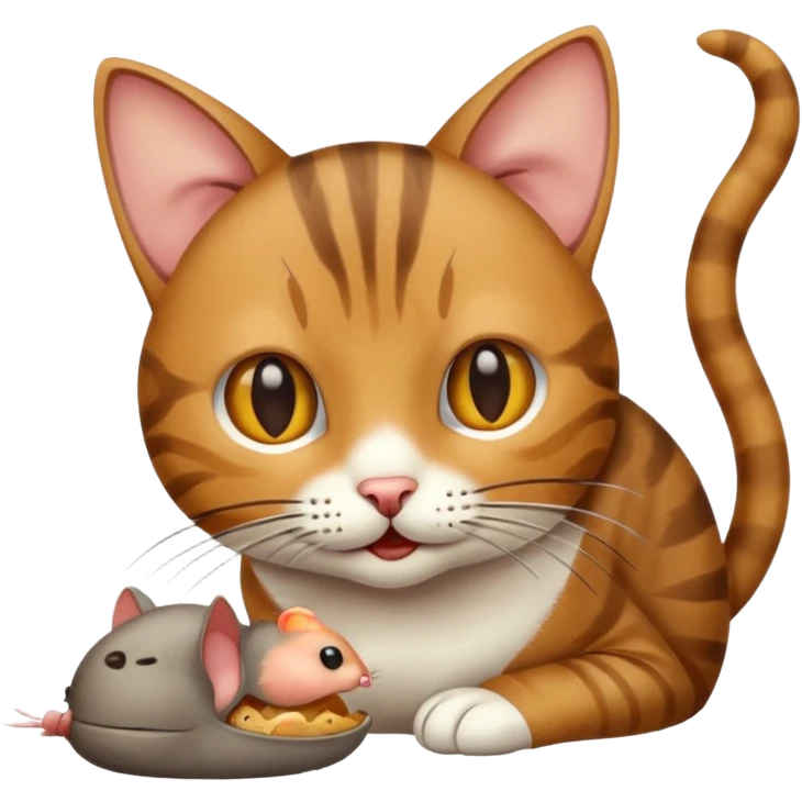 Cat eating mouse emoji