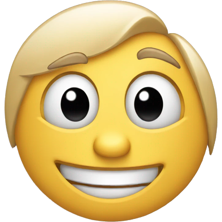 Happy emoji face looking to side emoji