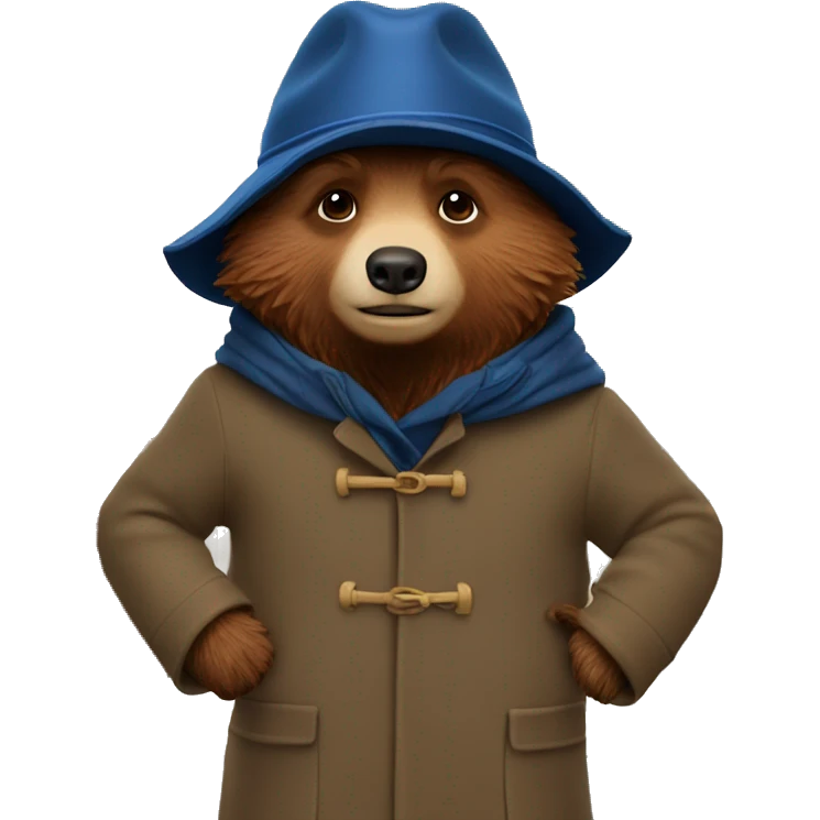 Paddington posing in front of a mirror emoji