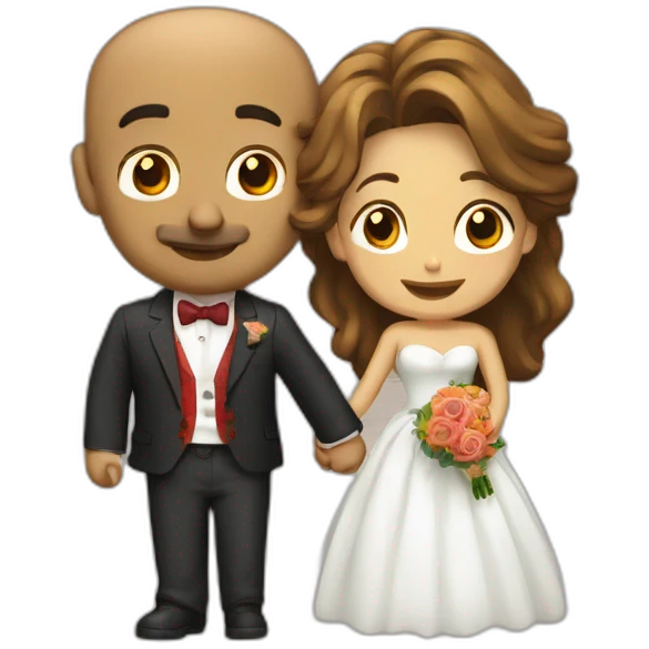 Chico rapado y su novia  emoji