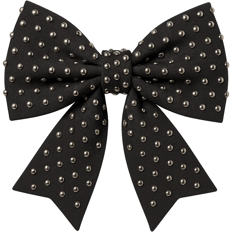 kpop stage bow with metallic studs, edgy and stylish, remove background emoji