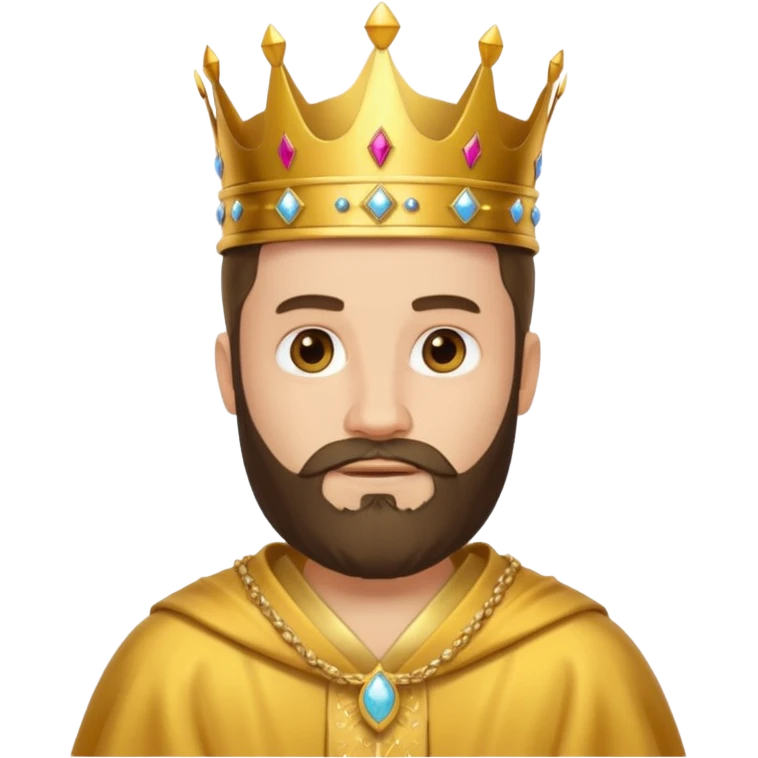 King – Bearded man with golden crown and robe emoji