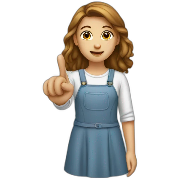girl-white-pointing-at-something emoji