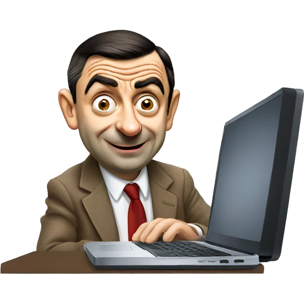 mr bean with laptop emoji