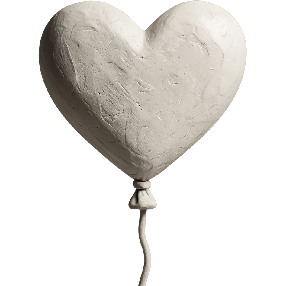 heart balloon white glossy emoji
