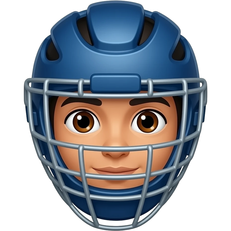 blue mask catchers mask with a brown eyed hispanic kid. just the head emoji