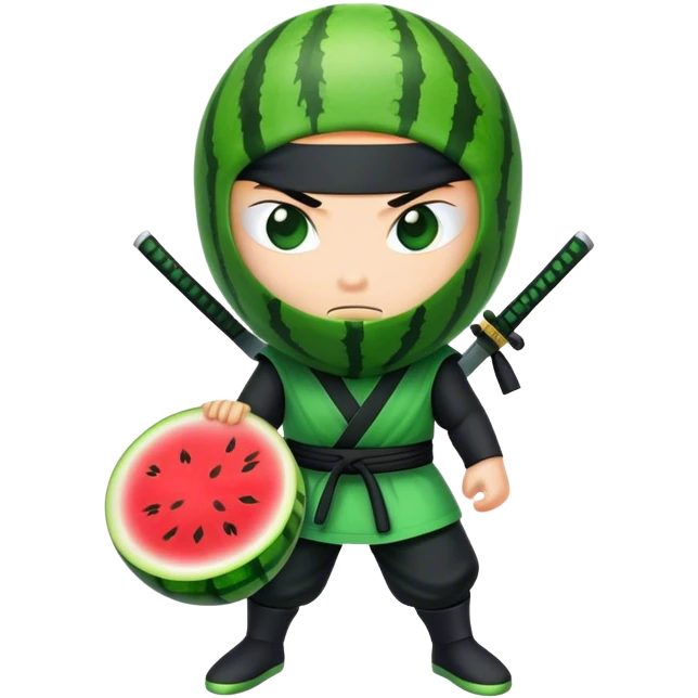 Ninja with watermelon  emoji