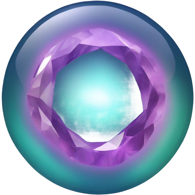 Toroidal geometry gemstone with light shining off it emoji