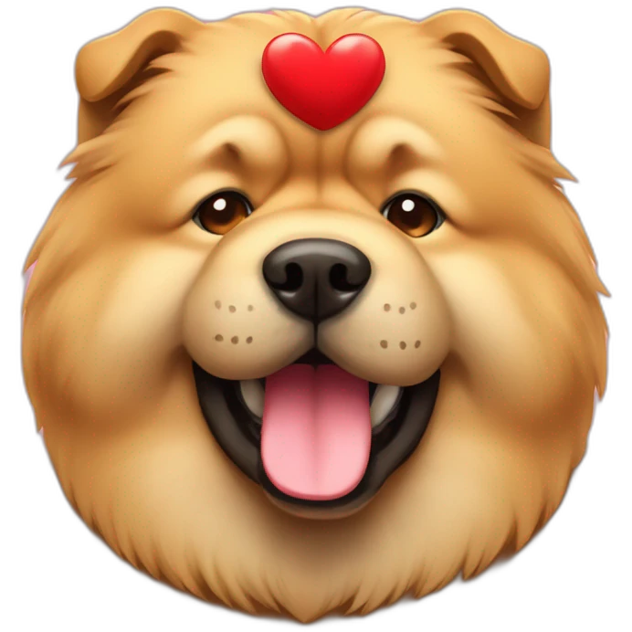 chow-chow with red heart instead of eyes emoji
