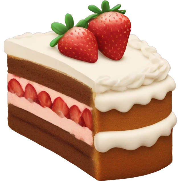 Cake with strawberry and cream emoji
