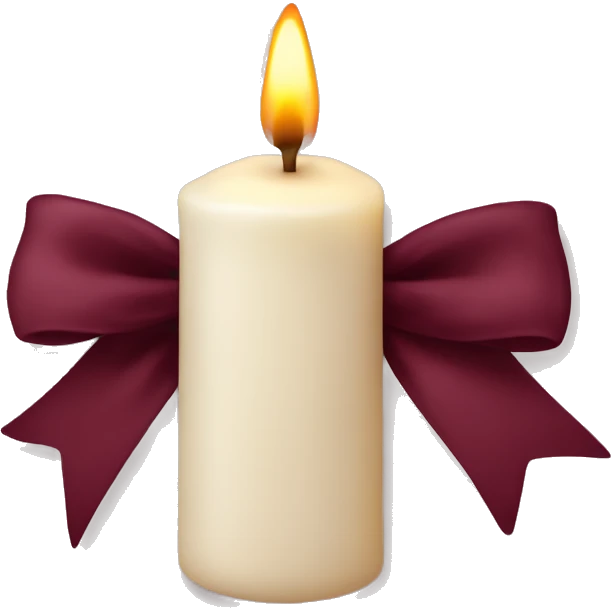 candle with burgundy bow emoji