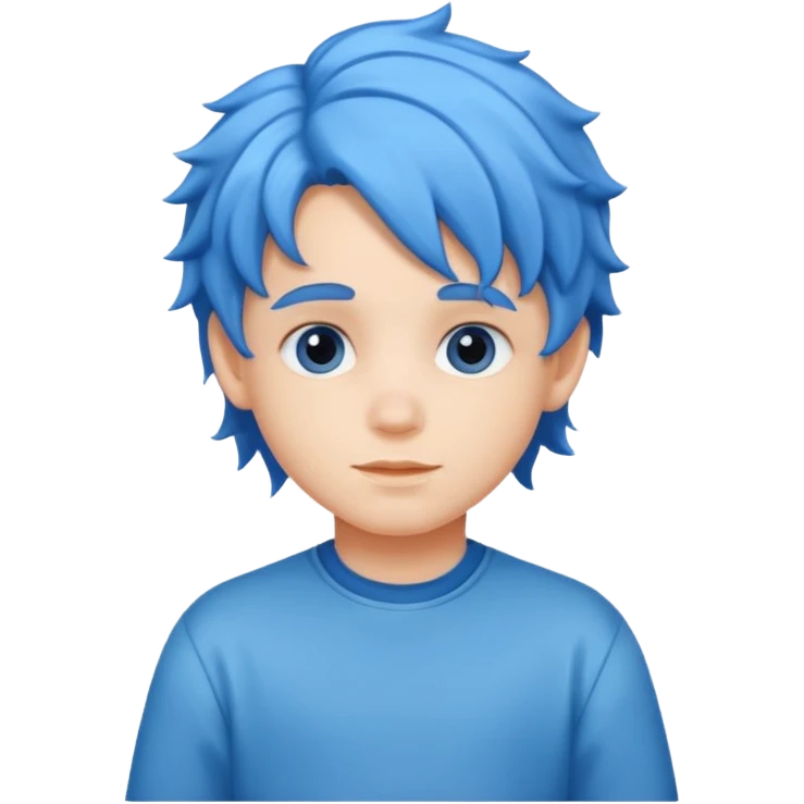 blue wavy haired kid  emoji