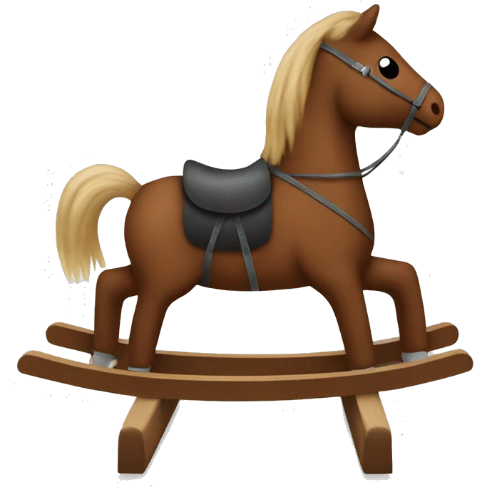 a cute brown corduroy rocking horse emoji