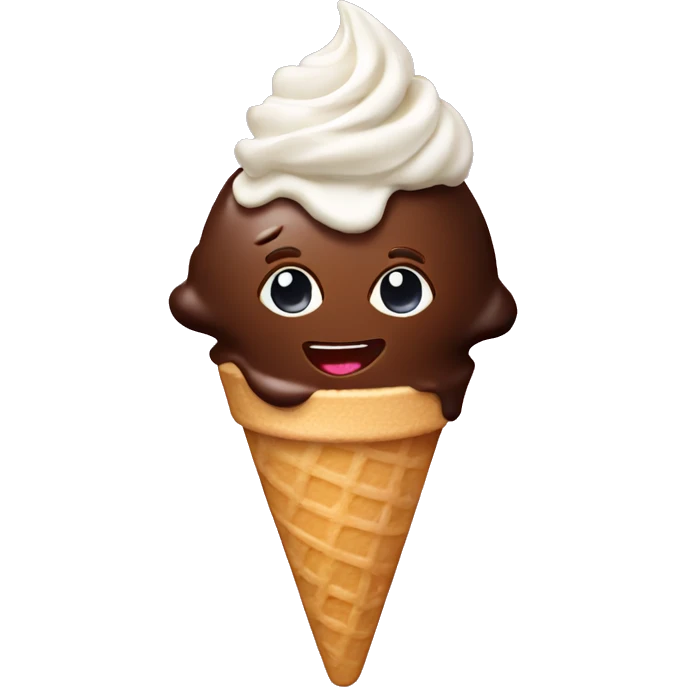 Chocolate ice cream sundae emoji