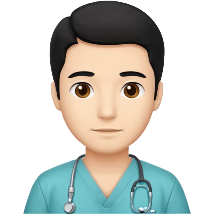 male with a scrubs and blanck hair emoji