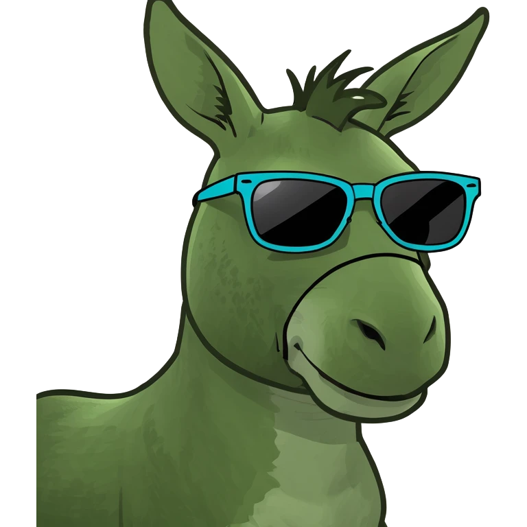 donkey with sunglasses emoji