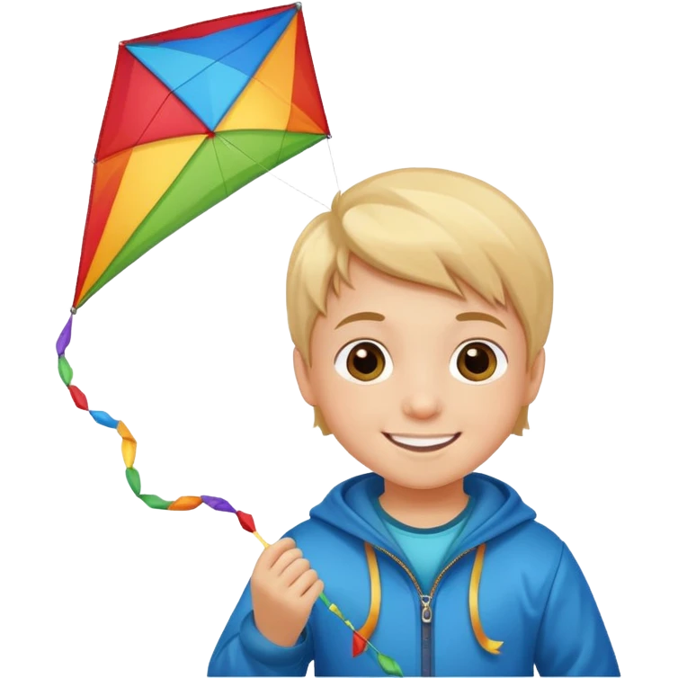 little kid with kite emoji