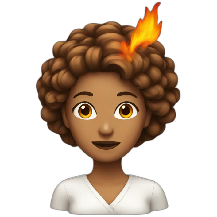 woman with fire in the hair emoji