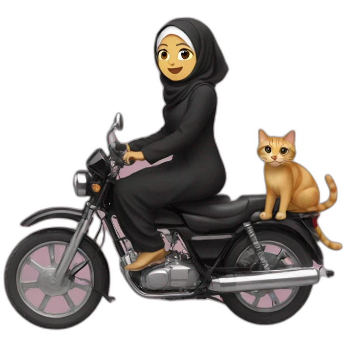 Hijabi riding a cat emoji