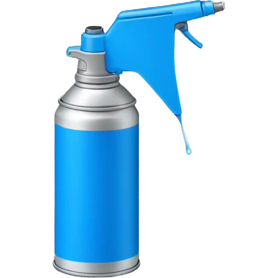 spray can, color blue, regular small spray nozzle emoji