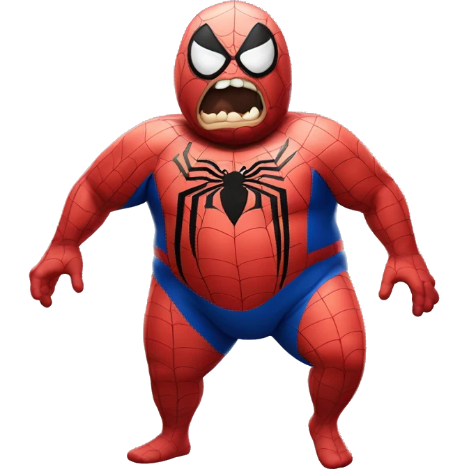 Morbidly obese Spider-Man with belly hanging out  emoji