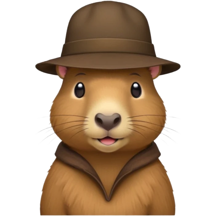 A capybara with a hat emoji