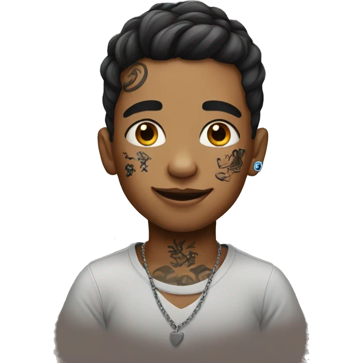 Boy with a face tattoo  emoji