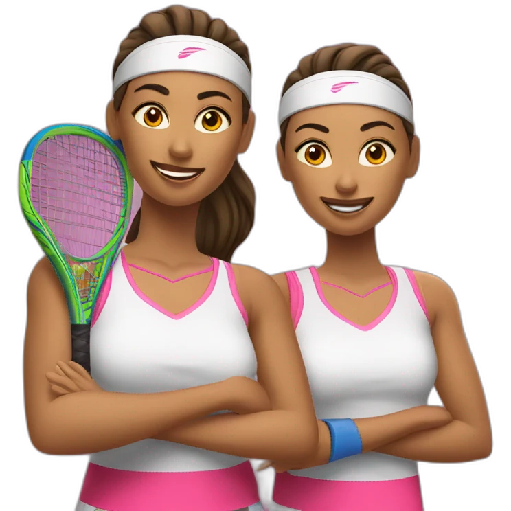 Cuatro chicas padel emoji