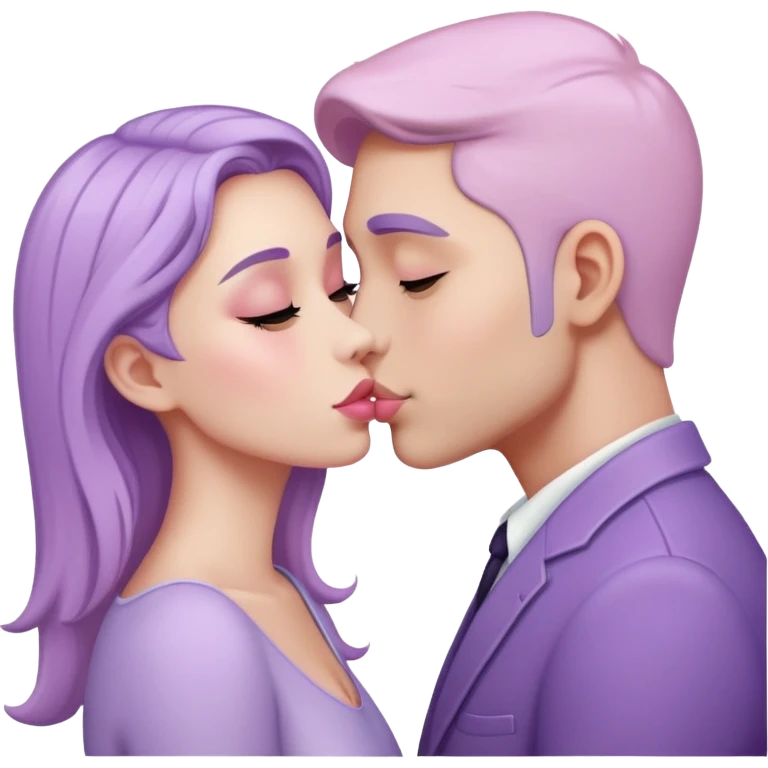 Pastel Purple love kiss emoji