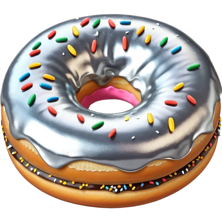 Donut with silver frosting emoji