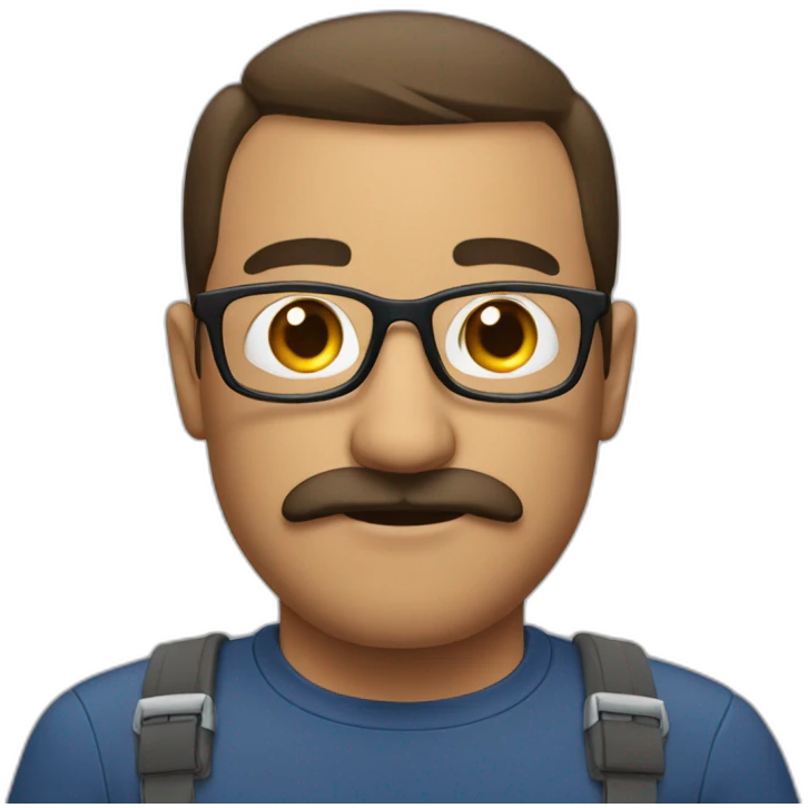 glasses and mustache man without t-shirt emoji