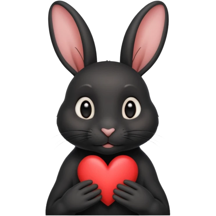 Lapin noir avec des cœur qui aime montre son amour  emoji