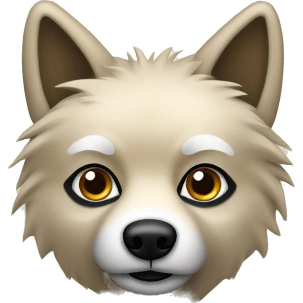Spitz loup beige et noir mélangé  emoji
