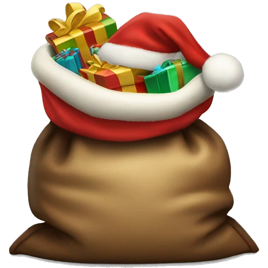 santa's sack full of presents emoji