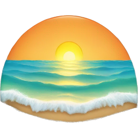The sun warms the beach emoji