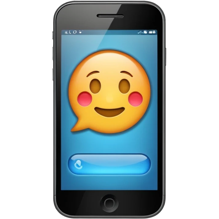 smartphone with a contact icon on the screen emoji