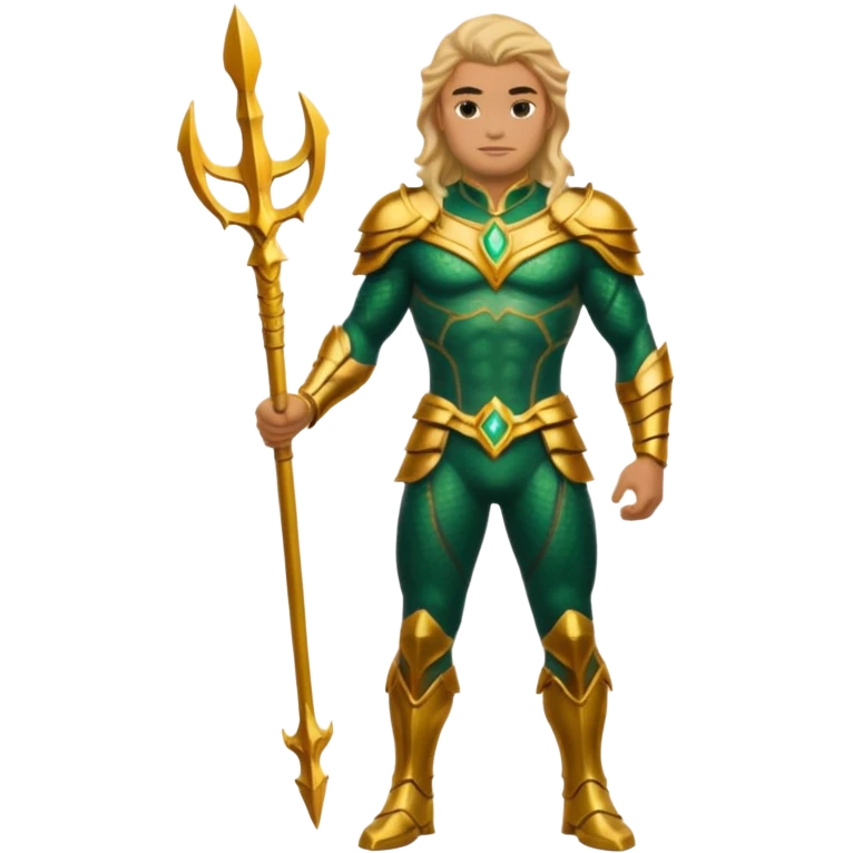 aquaman full green and gold armor standing emoji