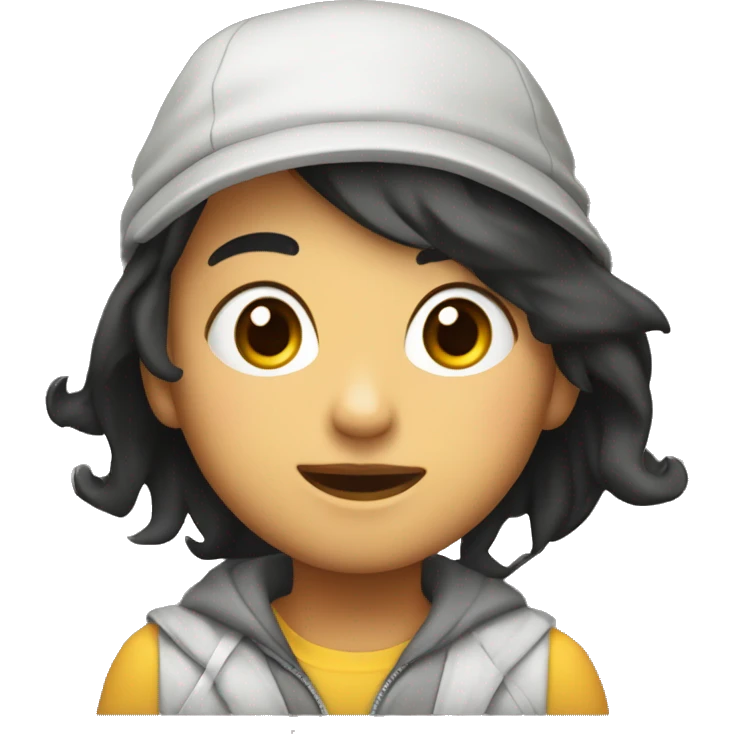 带着帽子的黑色小猫 emoji