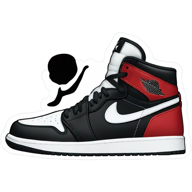 Black and white Jordan 1 single shoe emoji